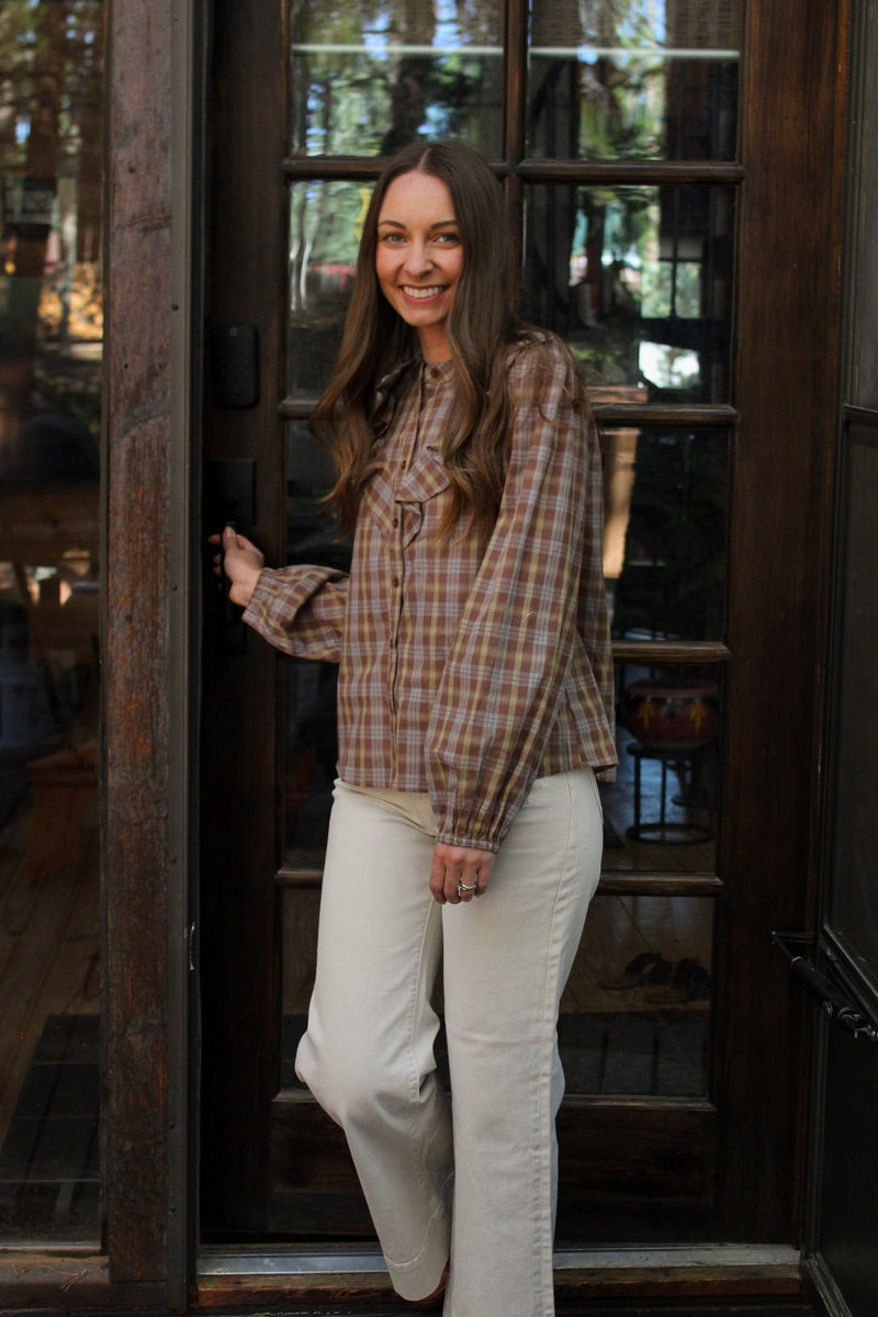 Lauren Plaid Ruffle Top