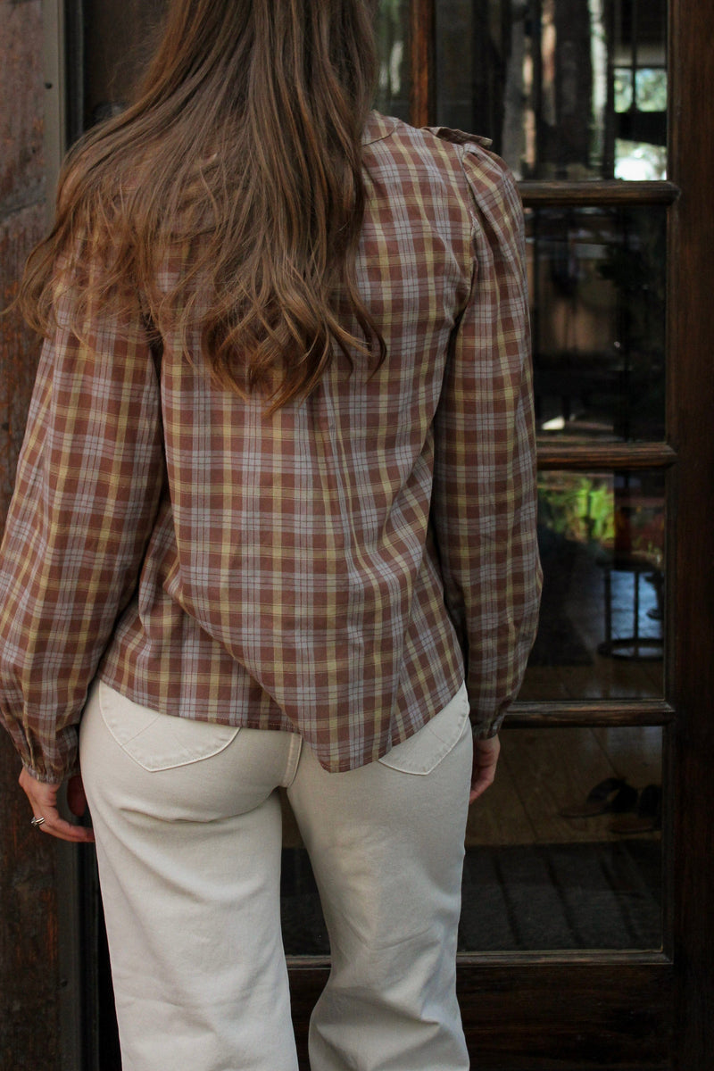 Lauren Plaid Ruffle Top