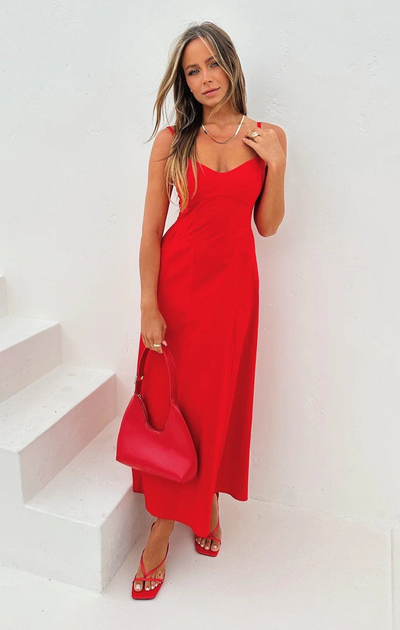 Show Me Your MuMu Cherry Allegra Midi Dress