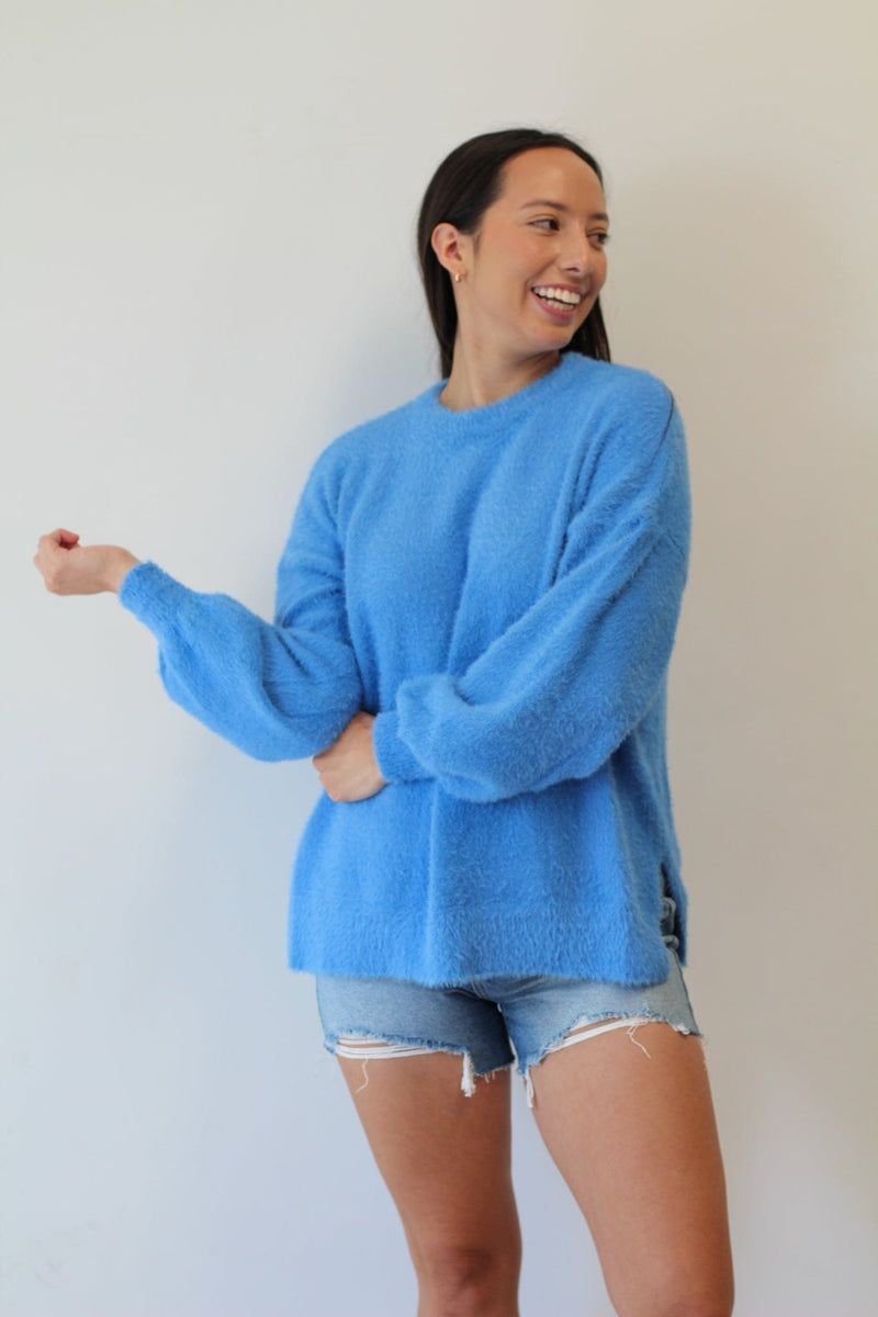 Blue Mohair Sweater