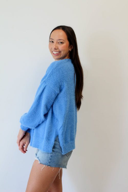 Blue Mohair Sweater
