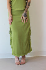Tera Green Silky Skirt