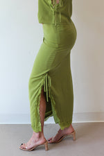 Tera Green Silky Skirt