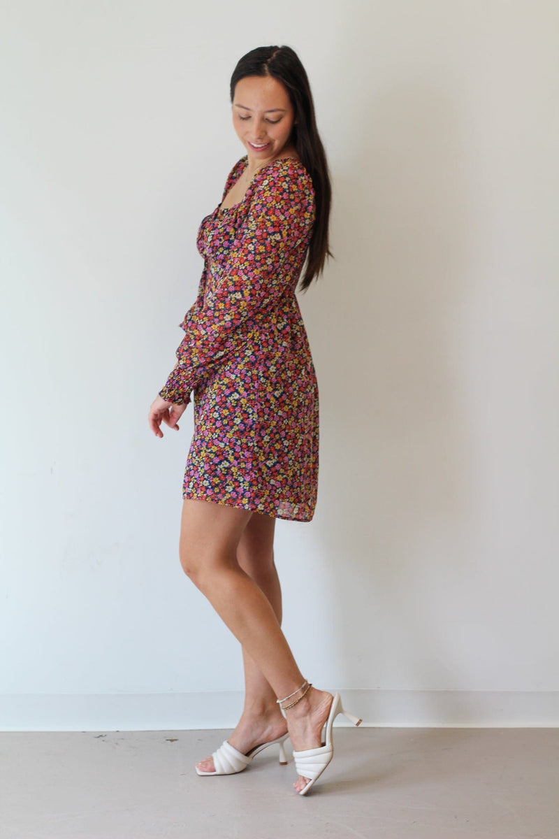 Berry Floral Mini Dress