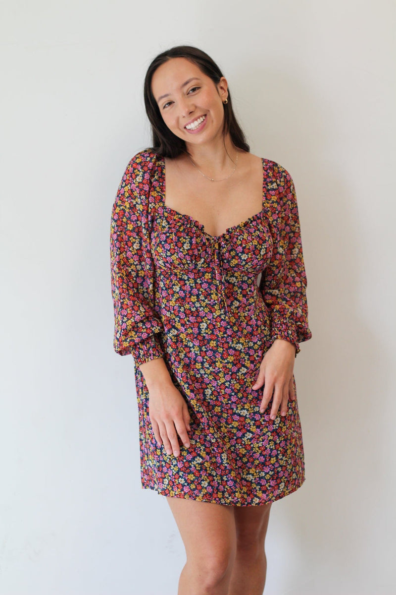 Berry Floral Mini Dress