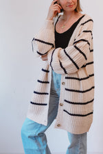 Ryder Striped Open Front Cardigan