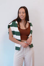 Maxine Striped Green Sweater
