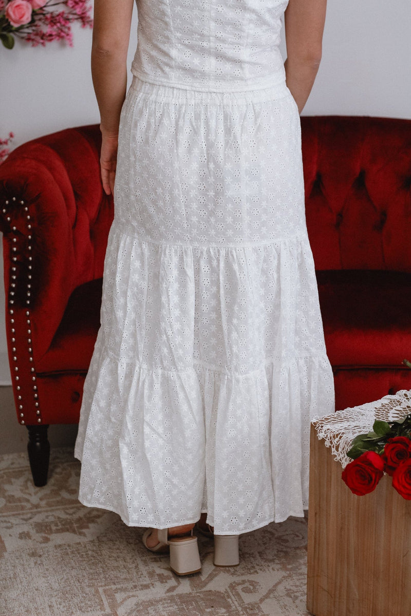 Irana White Maxi Skirt