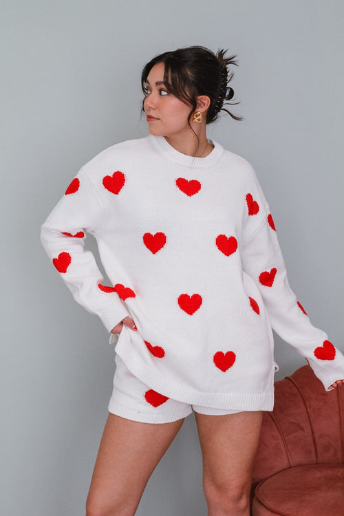 Show Me Your Mumu Go-To Sweater Tossed Hearts