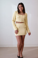 Daina Butter Yellow Tweed Mini Skirt