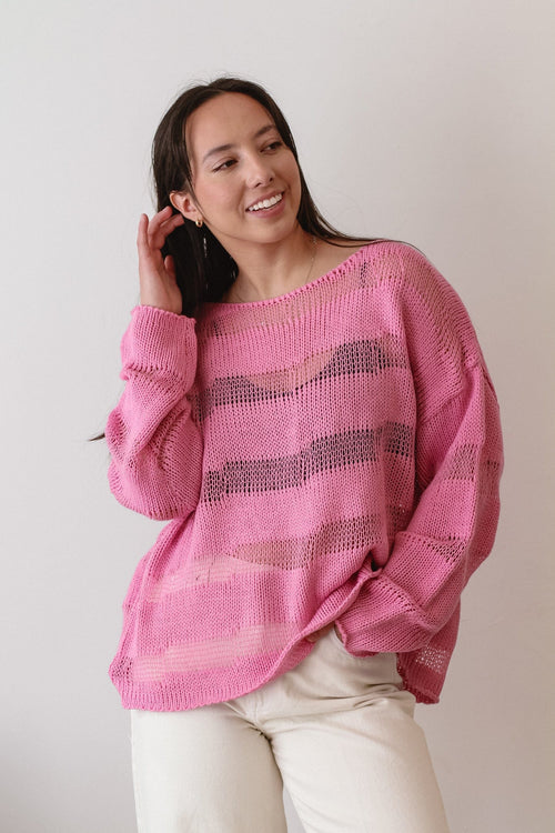 Canary Oversized Open Knit Sweater