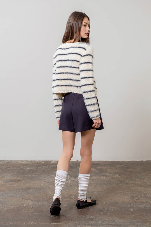 Cozy Striped Navy & White Cardgian