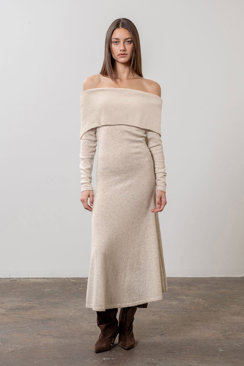 Marmalade Off-Shoulder Sweater Midi Dress