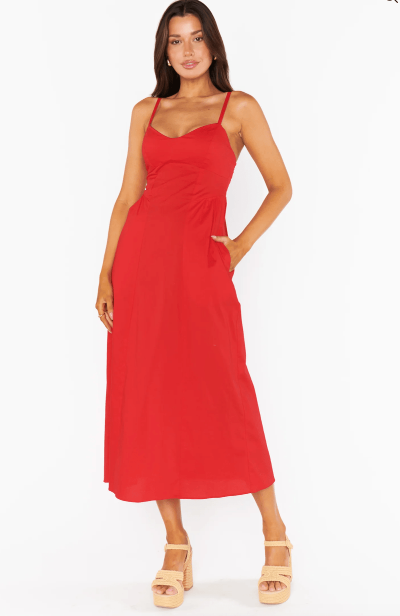 Show Me Your MuMu Cherry Allegra Midi Dress