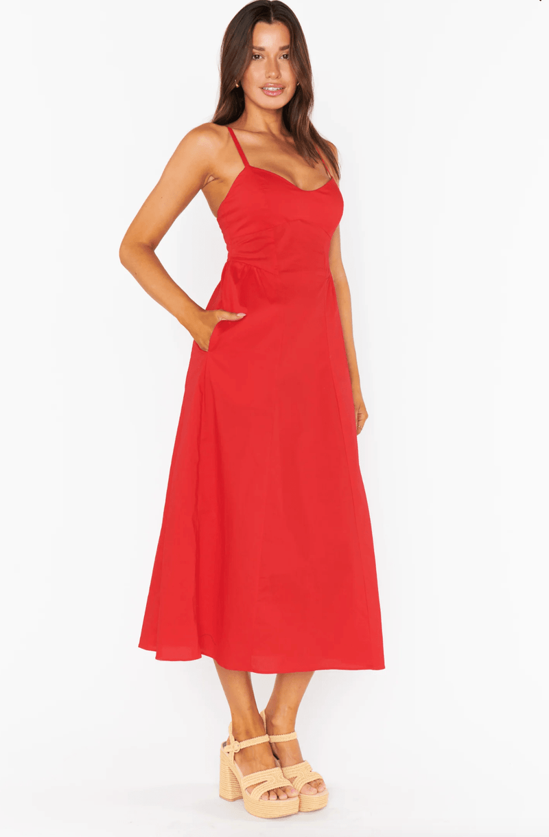 Show Me Your MuMu Cherry Allegra Midi Dress