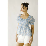 Blue Bow Babydoll Top