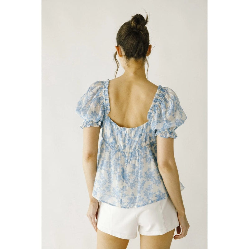 Blue Bow Babydoll Top