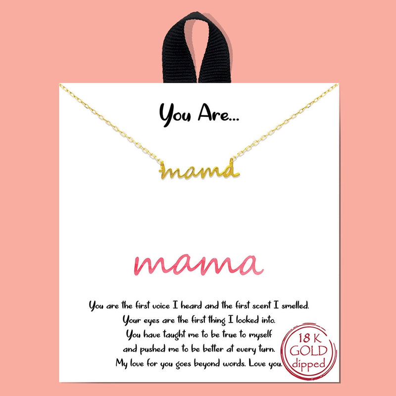 Mama Script Necklace