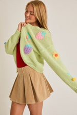 Fruit Basket Open Front Cardigan