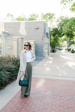 cream leather trench coat