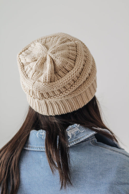 C.C. Cable Knit Beanie