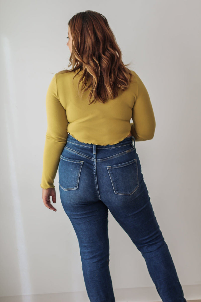 RESTOCK Kan Can Slim Straight Dark Wash